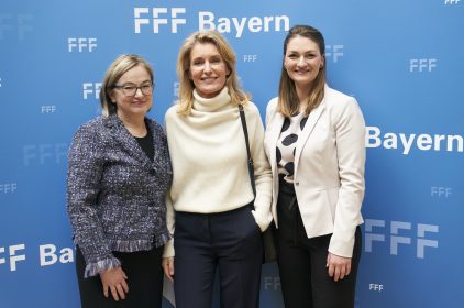 Digitalministerin Judith Gerlach, MdL, mit Schauspielerin Maria Furtwaengler und FFF-Geschaeftsfuehrerin Dorothee Erpenstein beim FFF-Empfang zur Berlinale 2019.