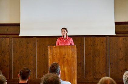 Digitalministerin Judith Gerlach, MdL, spricht bei der Comic-Ausstellung in der Alten Kongresshalle