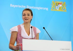 Staatsministerin Judith Gerlach bei der Kabinettssitzung am 1. Oktober 2019.