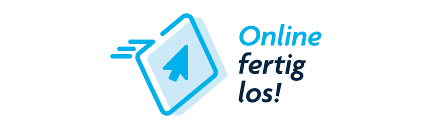 Logo der Initiative Online - fertig - los! Logo Online, fertig, los!