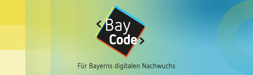 Mit der Initiative 'BayCode' sollen Jugendliche an Bayerns Schulen digital gefördert werden. BayCode-Logo