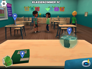 Klassenzimmer mit Schülerinnen und Schülern.