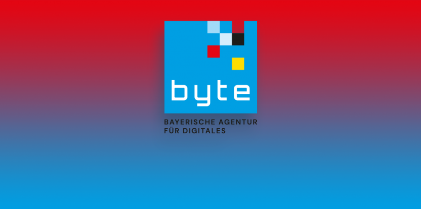 Grafik des Logos der Bayerischen Agentur für Digitales, Abkürzung 'byte'.
