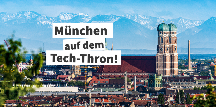 Eine Panoramaansicht von München mit dem Text 